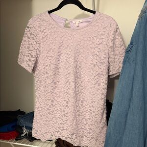 Elegant Lace Blouse in Soft Purple